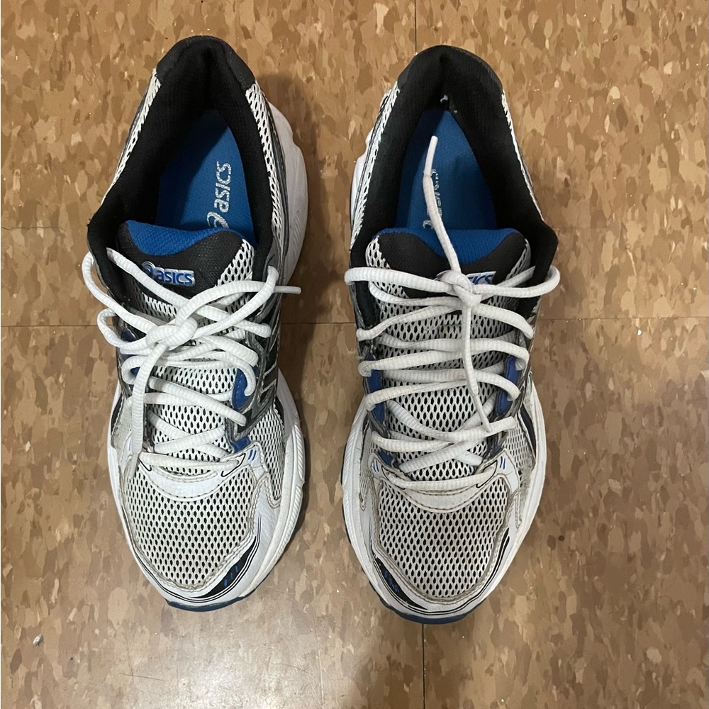 Asics Blue and White Athletic Shoes for Running